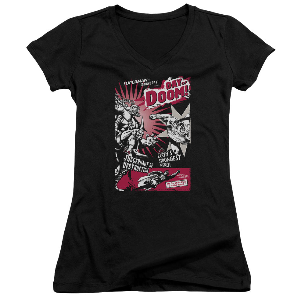 Superman - Day Of Doom - Junior V-neck - Black