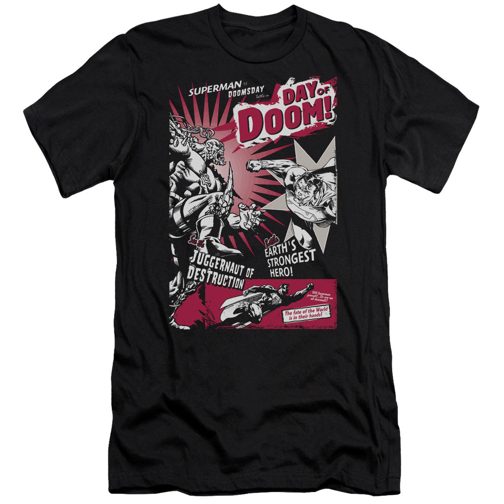 Superman - Day Of Doom-premuim Canvas Adult Slim Fit 30/1 - Black