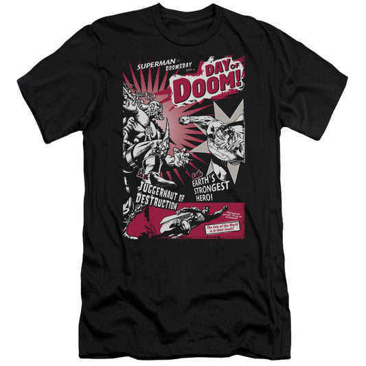 Superman - Day Of Doom-premuim Canvas Adult Slim Fit 30/1 - Black
