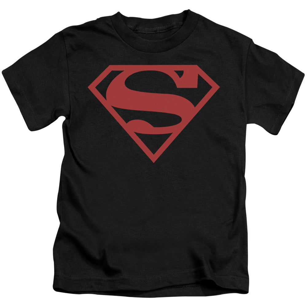SUPERMAN RED ON BLACK SHIELD - S/S JUVENILE 18/1 - BLACK - T-Shirt