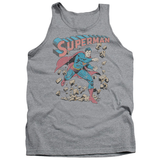 Superman - Mad At Rocks - Adult Tank - Athletic Heather