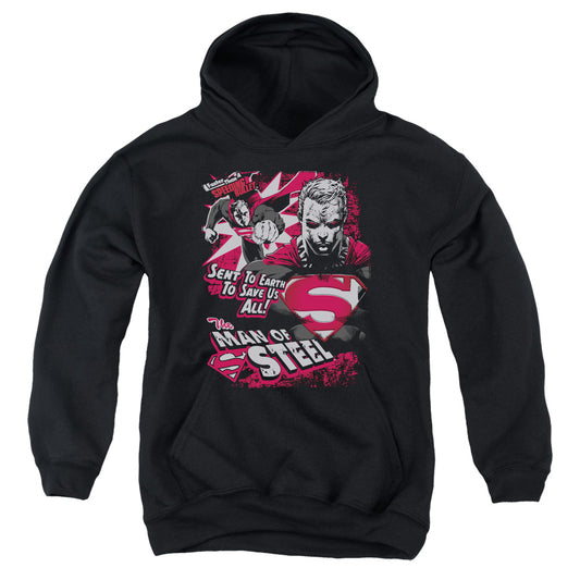 Superman Save Us All-youth Pull-over Hoodie - Black
