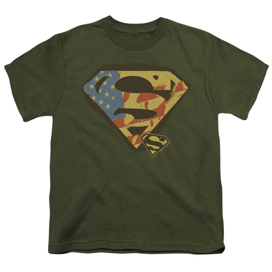 Superman - Not Afraid - Short Sleeve Youth 18/1 - Military Green T-shirt