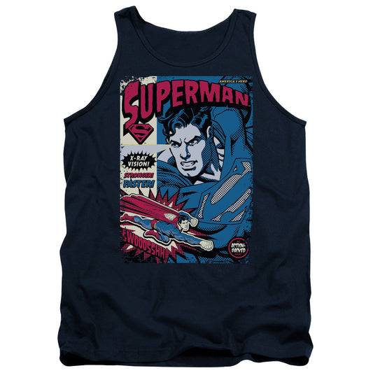 Superman - Action Packed - Adult Tank - Navy