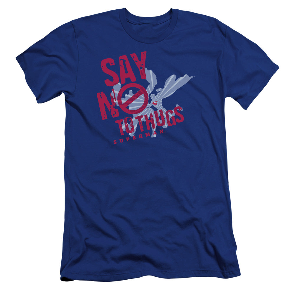 Superman Say No To Thugs-premuim Canvas Adult Slim Fit