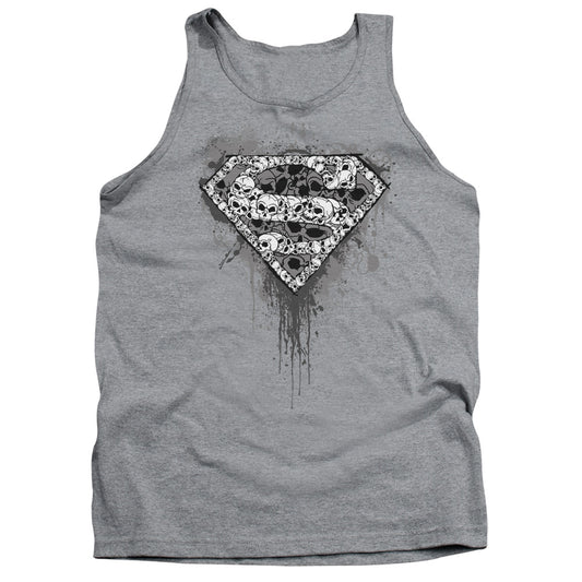Superman - Many Super Skulls - Adult Tank - Athletic Heather