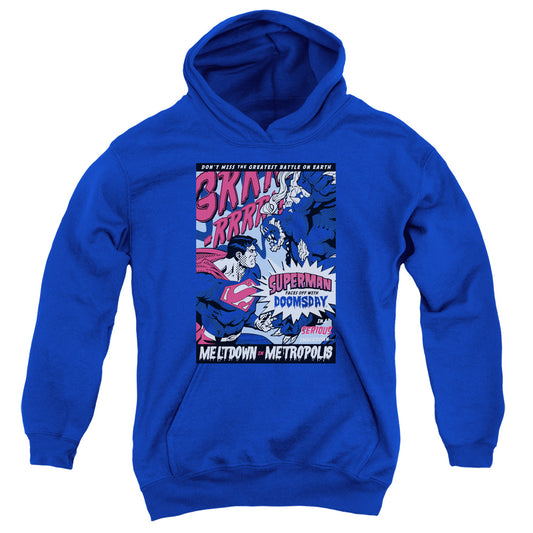 Superman - Meltdown - Youth Pull-over Hoodie - Royal