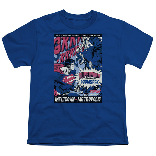 Superman - Meltdown - Short Sleeve Youth 18/1 - Royal Blue T-shirt