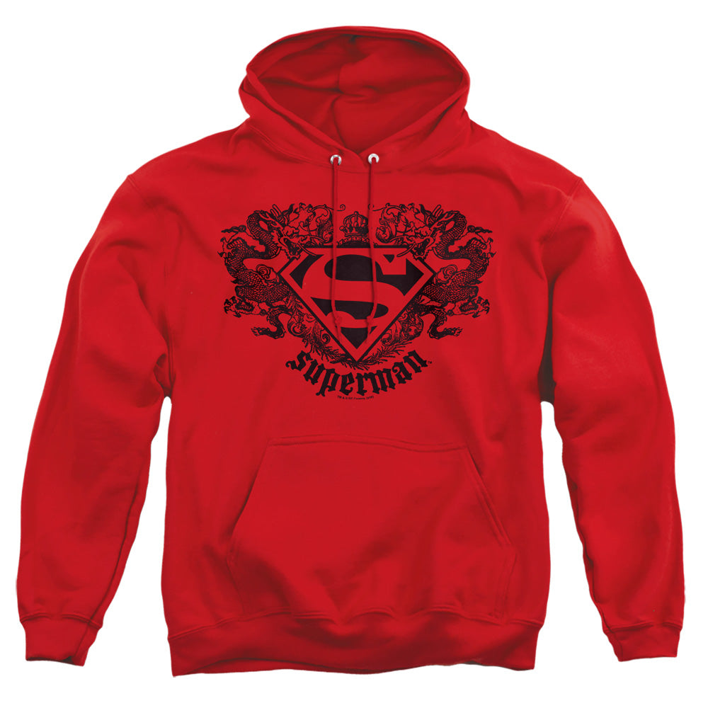 Superman - Superman Dragon - Adult Pull-over Hoodie - Red