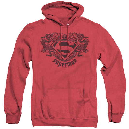 Superman - Superman Dragon - Adult Heather Hoodie - Red