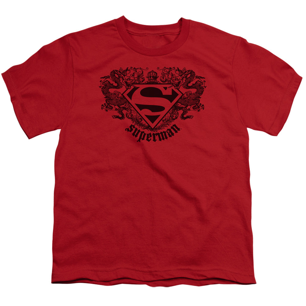 Superman - Superman Dragon - Short Sleeve Youth 18/1 - Red T-shirt