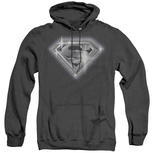 Superman - Bling Shield - Adult Heather Hoodie - Black