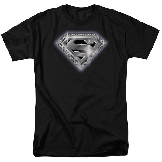 Superman - Bling Shield - Short Sleeve Adult 18/1 - Black T-shirt