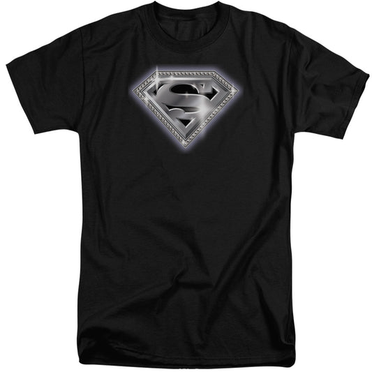 Superman - Bling Shield - Short Sleeve Adult Tall - Black T-shirt