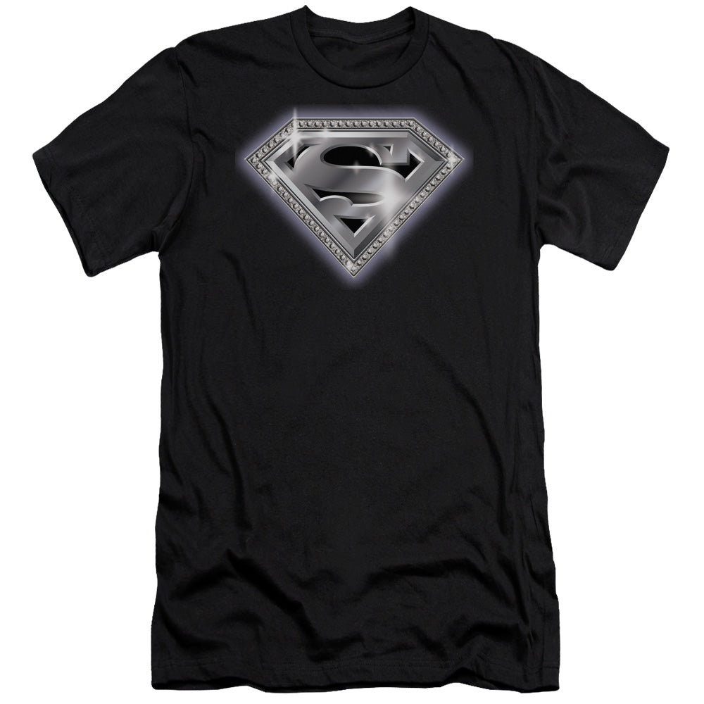 SUPERMAN BLING SHIELD - S/S ADULT 30/1 - BLACK T-Shirt