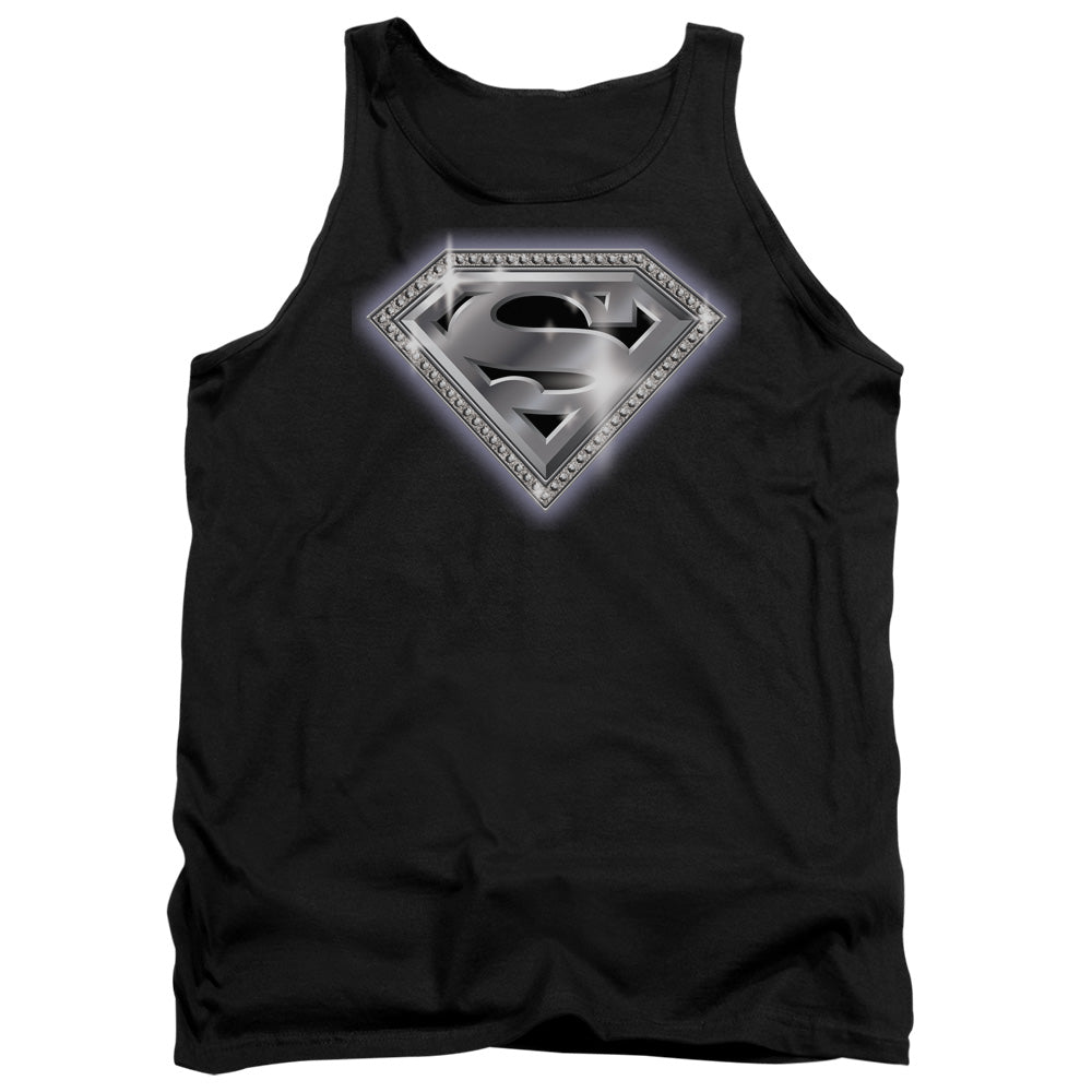 Superman - Bling Shield - Adult Tank - Black