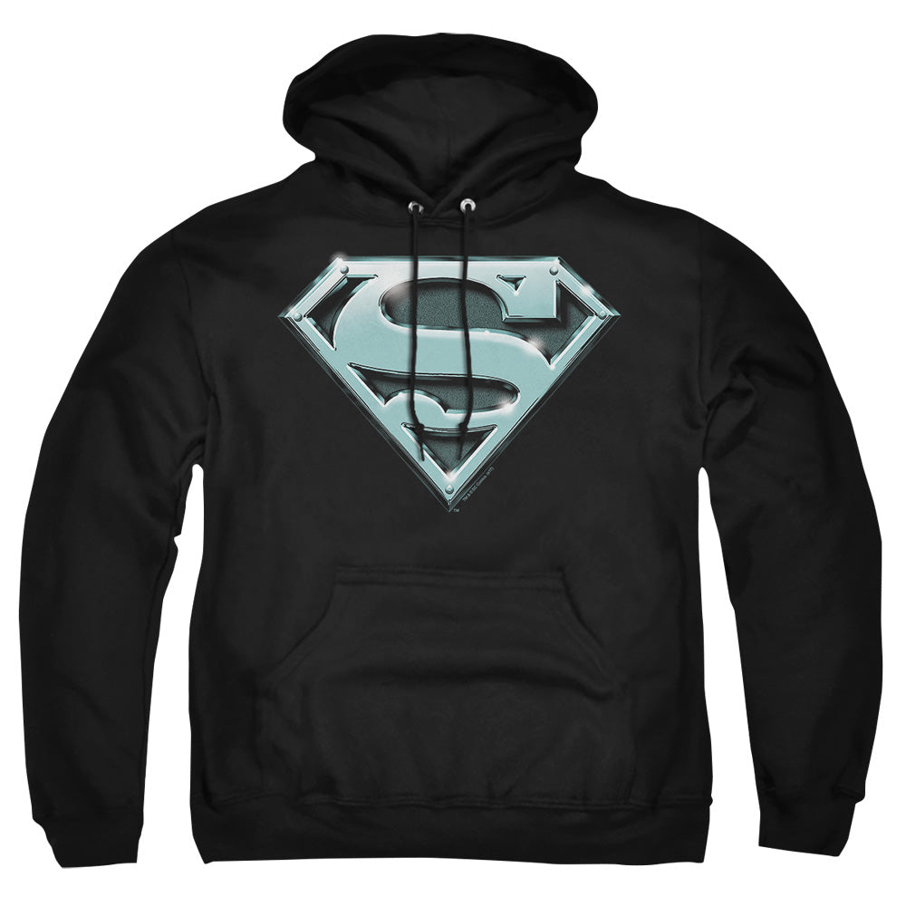 Superman - Chrome Shield - Adult Pull-over Hoodie - Black