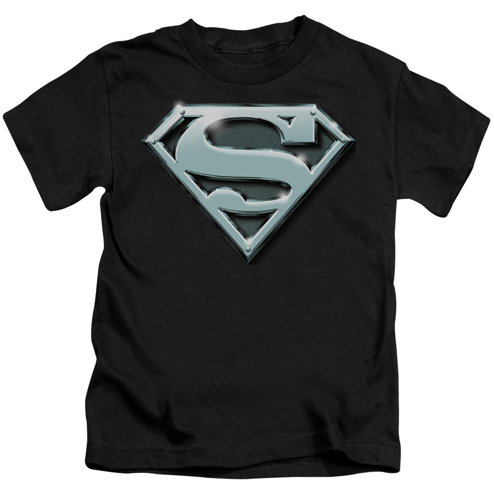 SUPERMAN CHROME SHIELD - S/S JUVENILE 18/1 - BLACK - T-Shirt