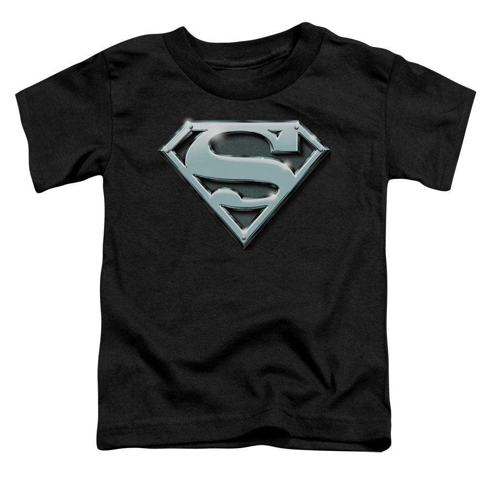 Superman - Chrome Shield - Short Sleeve Toddler Tee - Black T-shirt