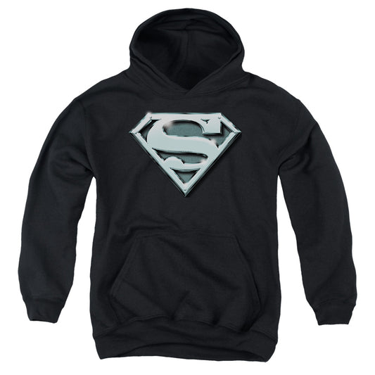 Superman - Chrome Shield - Youth Pull-over Hoodie - Black