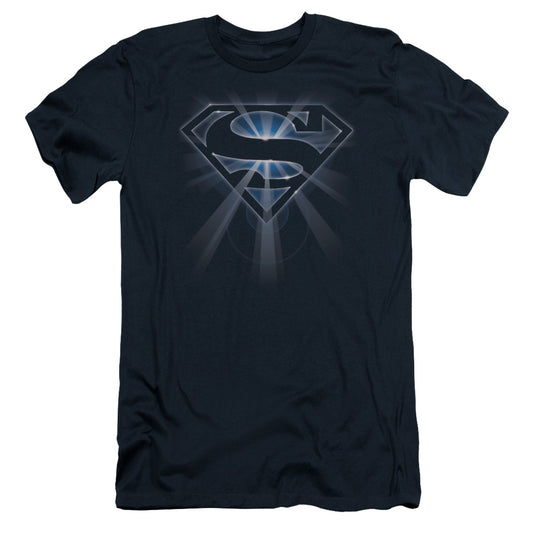 Superman - Glowing Shield - Short Sleeve Adult 30/1 - Navy T-shirt