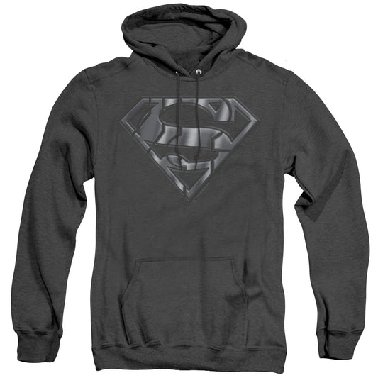 Superman - Mech Shield - Adult Heather Hoodie - Black