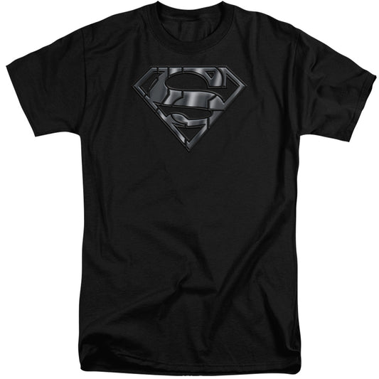 Superman - Mech Shield - Short Sleeve Adult Tall - Black T-shirt