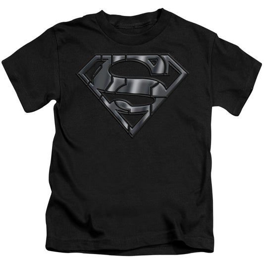 SUPERMAN MECH SHIELD - S/S JUVENILE 18/1 - BLACK - T-Shirt