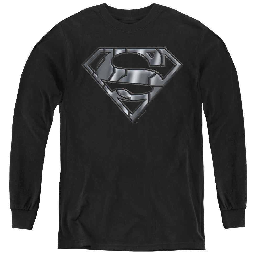 Superman - Mech Shield - Youth Long Sleeve Tee - Black