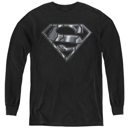Superman - Mech Shield - Youth Long Sleeve Tee - Black