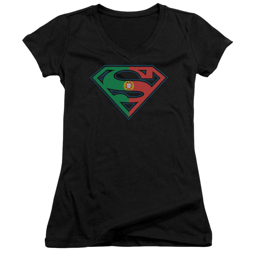 Superman - Portugal Shield - Junior V-neck - Black