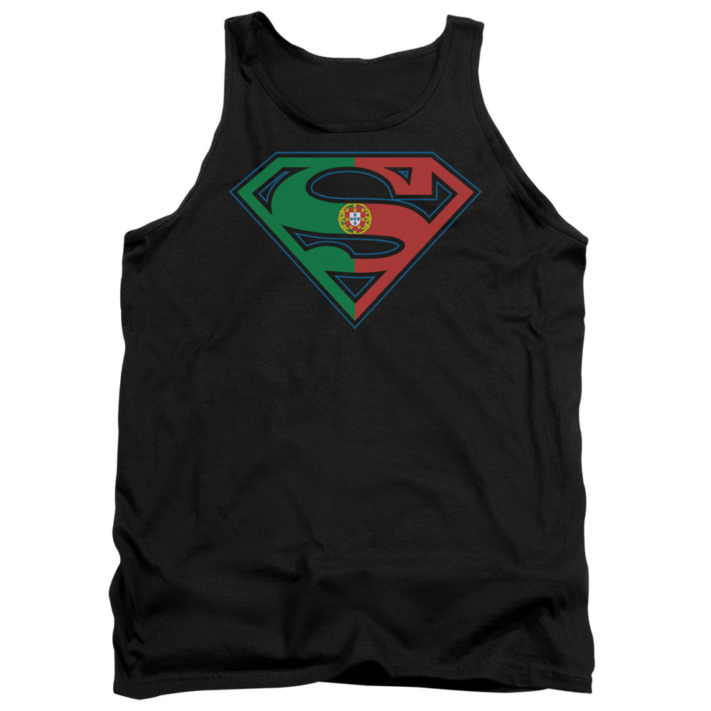 Superman Portugal Shield - Adult Tank - Black