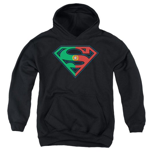 Superman - Portugal Shield - Youth Pull-over Hoodie - Black