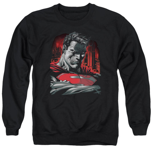 Superman - Man Of Steel - Adult Crewneck Sweatshirt - Black