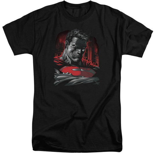 Superman - Man Of Steel - Short Sleeve Adult Tall - Black T-shirt