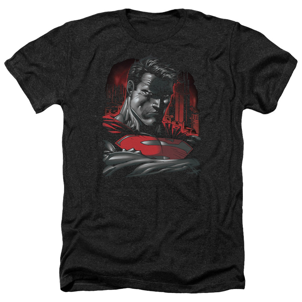 Superman - Man Of Steel - Adult Heather-black