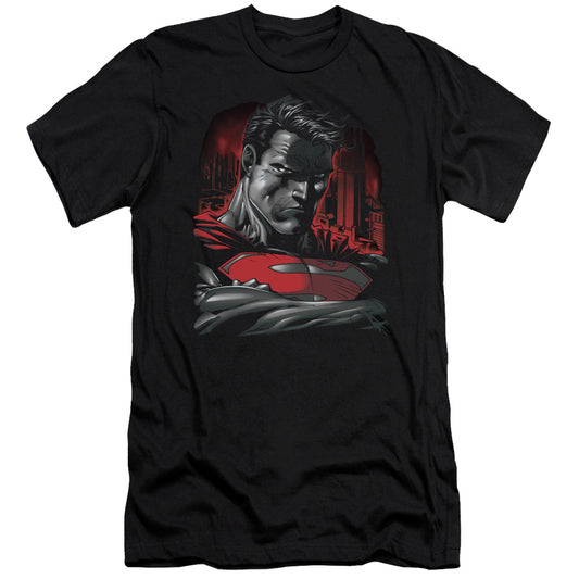 Superman - Man Of Steel - Short Sleeve Adult 30/1 - Black T-shirt