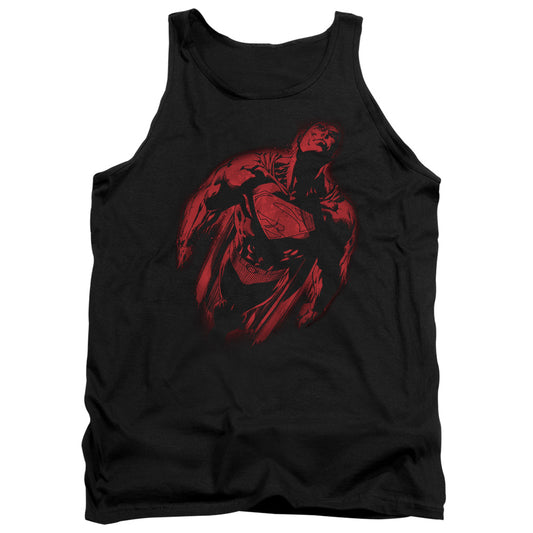 Superman - Sprayed Supes - Adult Tank - Black