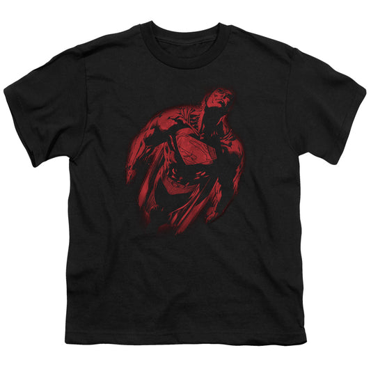 Superman - Sprayed Supes - Short Sleeve Youth 18/1 - Black T-shirt