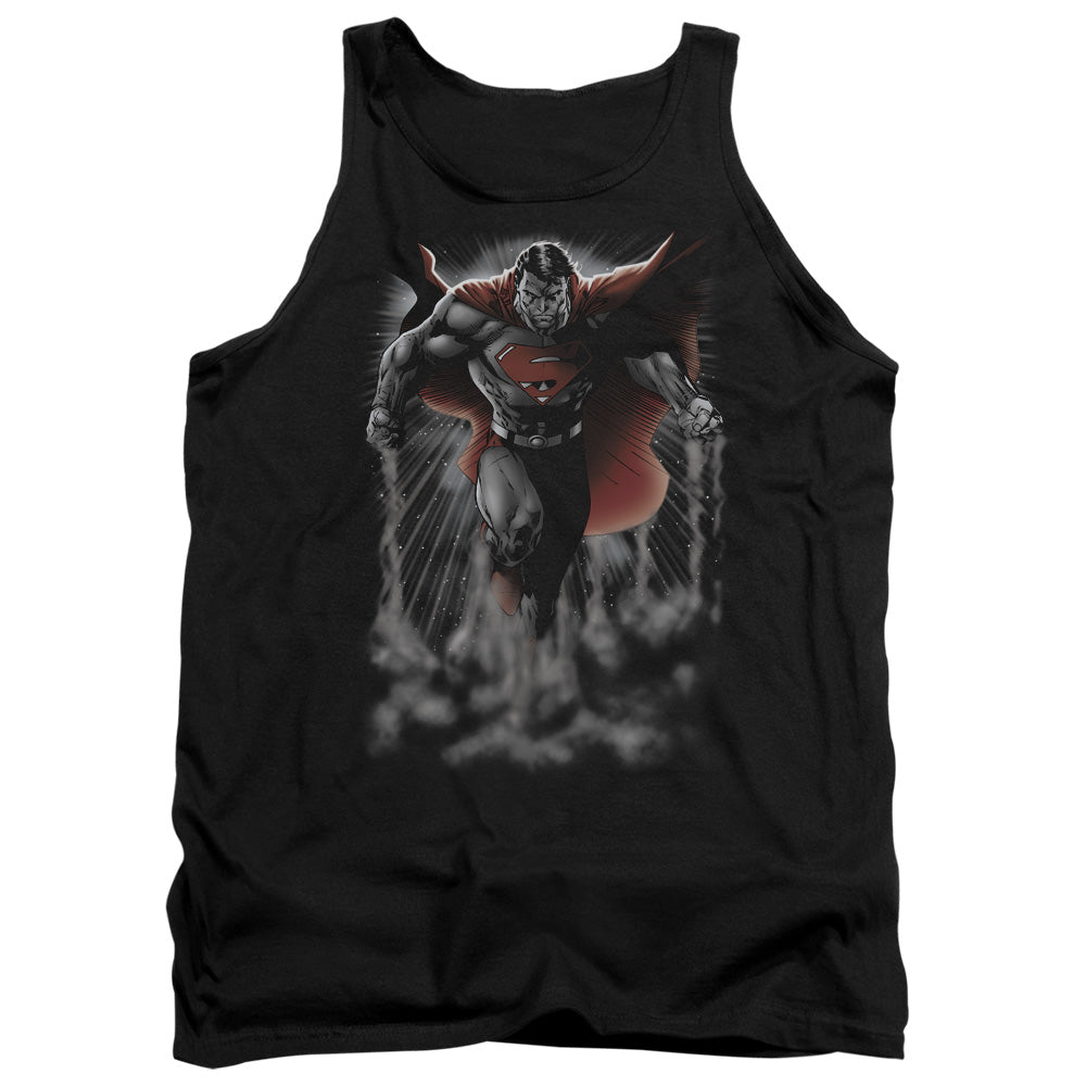 Superman - Above The Clouds - Adult Tank - Black