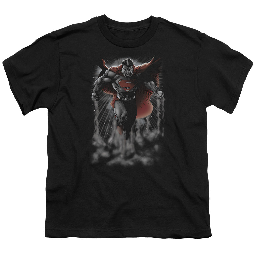 Superman - Above The Clouds - Short Sleeve Youth 18/1 - Black T-shirt