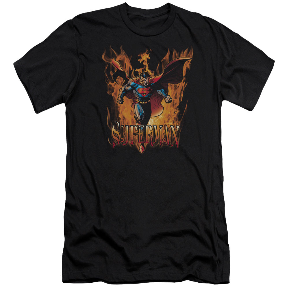 Superman - Through The Fire-premuim Canvas Adult Slim Fit 30/1 - Black