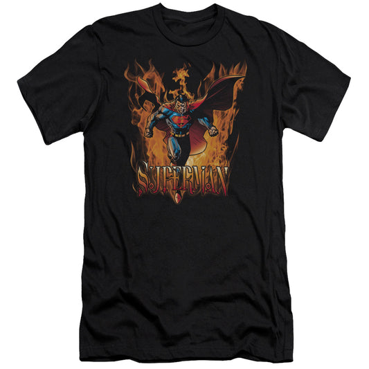 SUPERMAN THROUGH THE FIRE - S/S ADULT 30/1 - BLACK T-Shirt