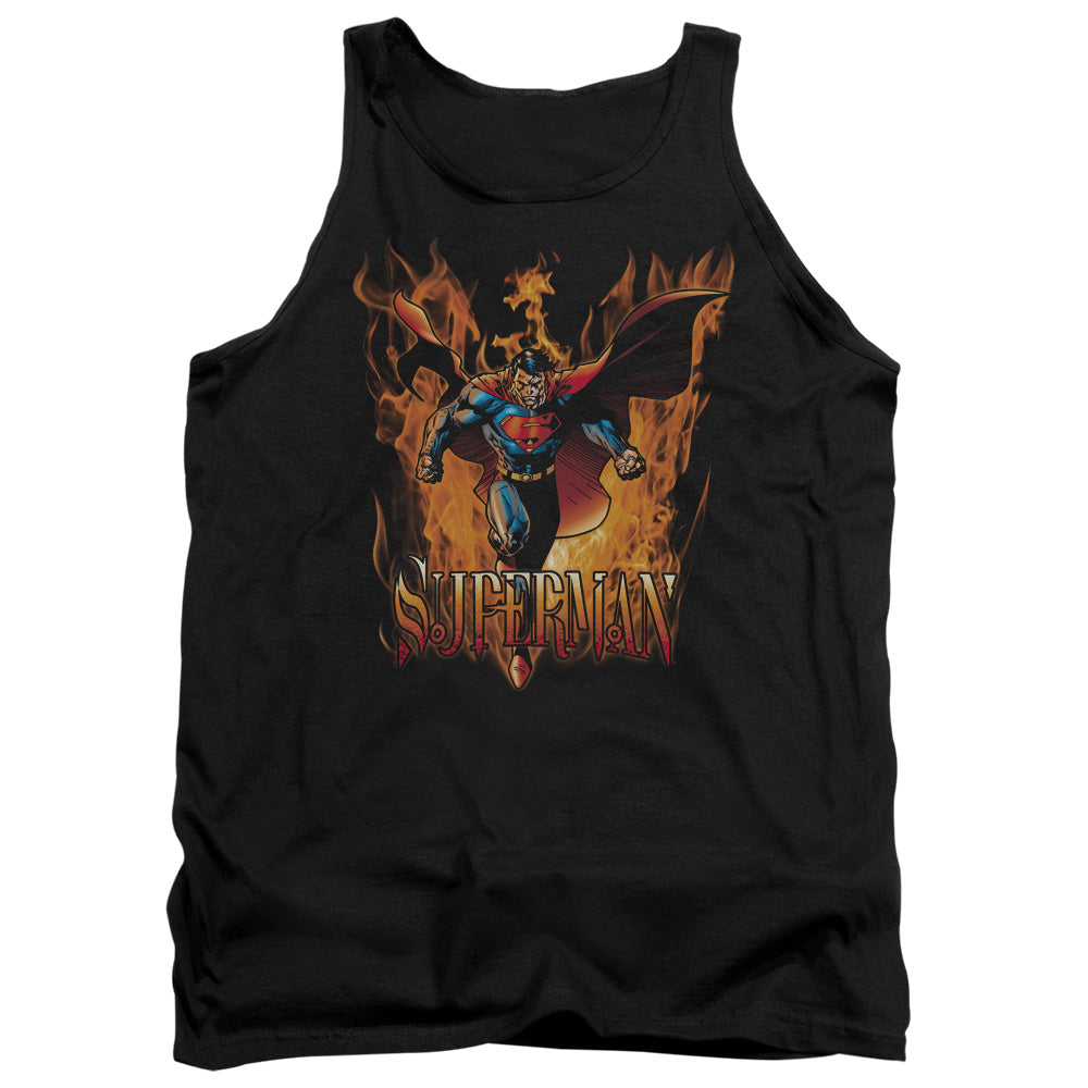 Superman - Through The Fire - Adult Tank - Black