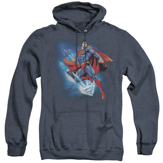 Superman - Crystallize - Adult Heather Hoodie - Navy