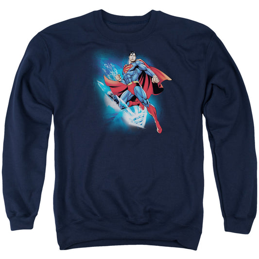 Superman - Crystallize - Adult Crewneck Sweatshirt - Navy