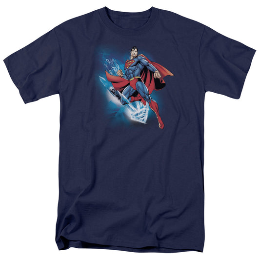 Superman - Crystallize - Short Sleeve Adult 18/1 - Navy T-shirt