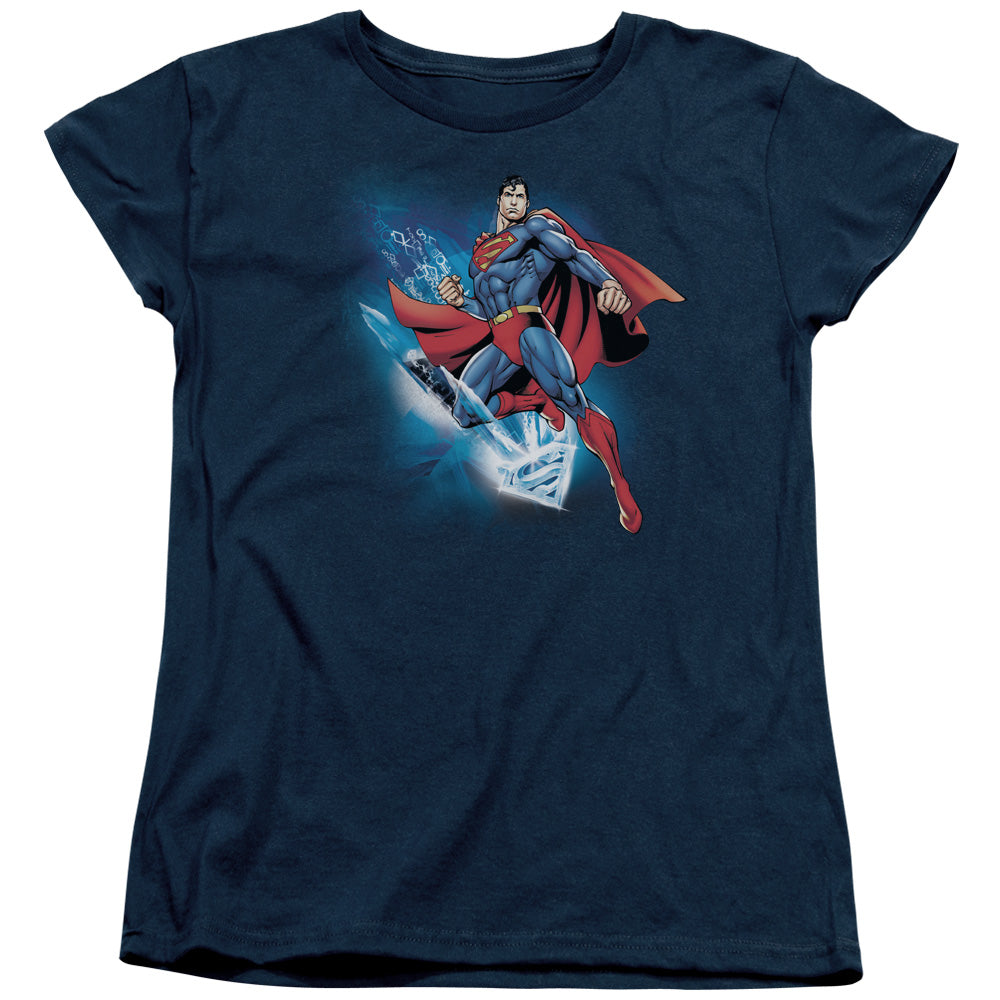 Superman - Crystallize - Short Sleeve Womens Tee - Navy T-shirt