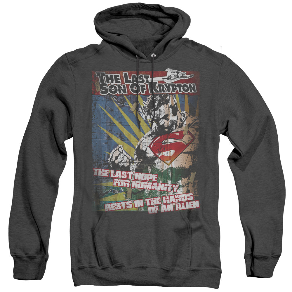 Superman - Last Hope - Adult Heather Hoodie - Black