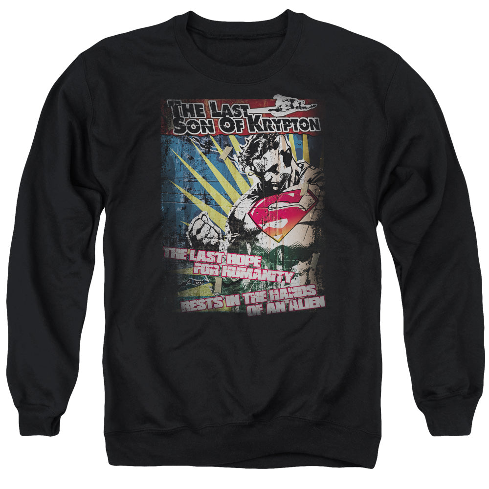 Superman - Last Hope - Adult Crewneck Sweatshirt - Black